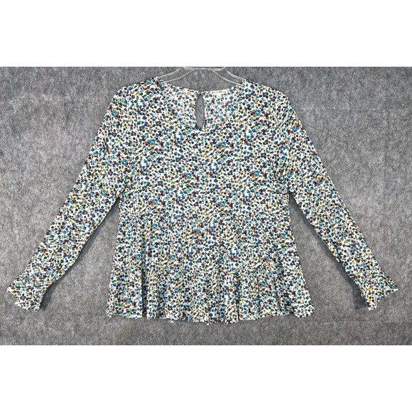 Jane and Delancey Top Women's Size L Babydoll Tiered Floral Ruffle Long Sleeve - Picture 1 of 8